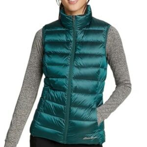 Eddie Bauer Womens Puffer Green Down Vest Jacket Size S
